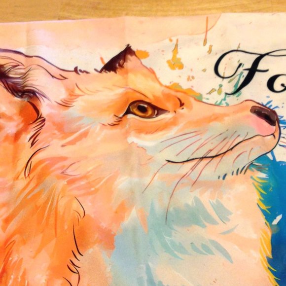 Fox with colorful paint splash background pillow cover - Picture 3 of 5